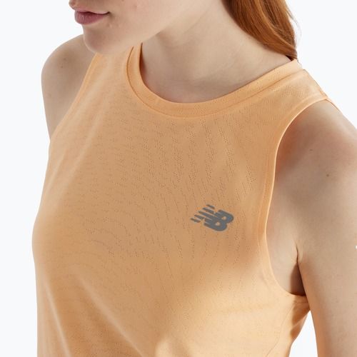 Koszulka do biegania damska New Balance Jacquard Slim Tank peach blossom