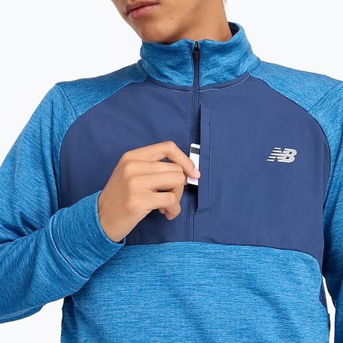 Longsleeve do biegania męski New Balance Athletics Heat Grid 1/2 Zip heron blue