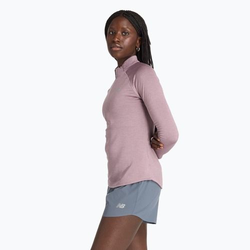 Longsleeve do biegania damski New Balance Athletics Heat Grid 1/2 Zip ice wine heather