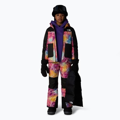 Spodnie narciarskie dziecięce The North Face Freedom Insulated radiant poppy blowing wind print