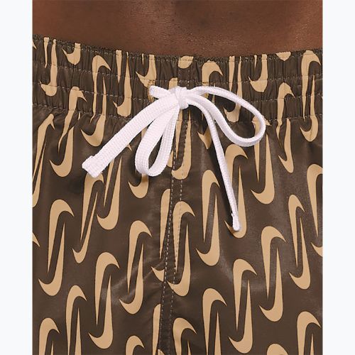 Szorty kąpielowe męskie Nike Swoosh Link 5" Volley cacao wow