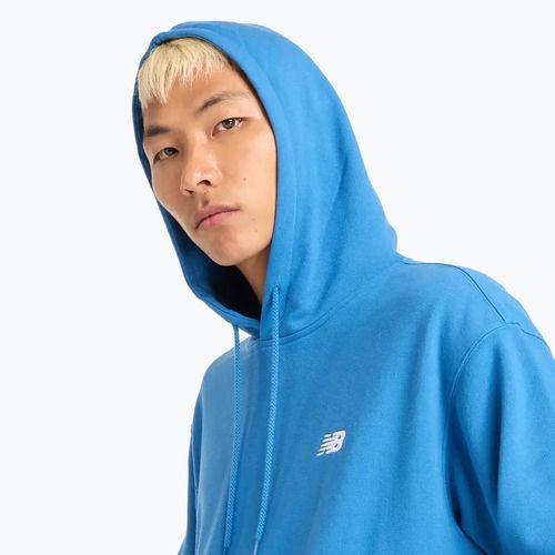 Bluza męska New Balance Small Logo French Terry Hoodie blue agate