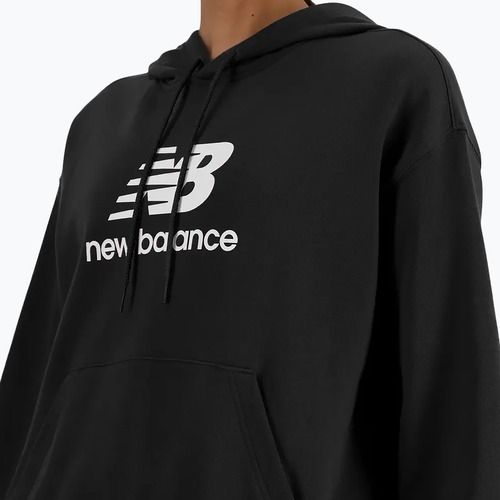 Bluza damska New Balance French Terry Stacked Logo Hoodie black