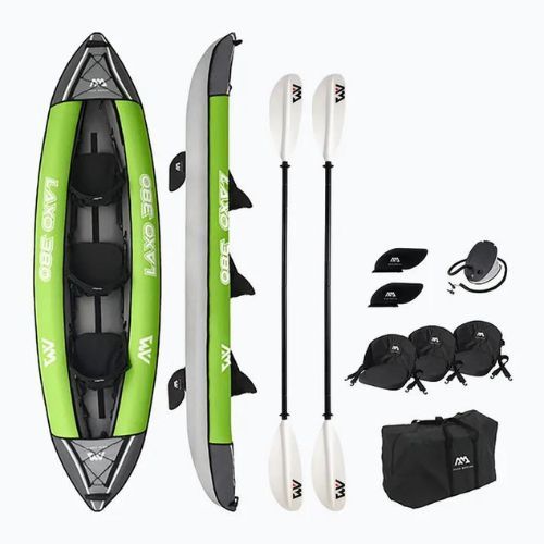 Kajak pompowany 3-osobowy Aqua Marina Laxo Recreational Kayak 12'6" green