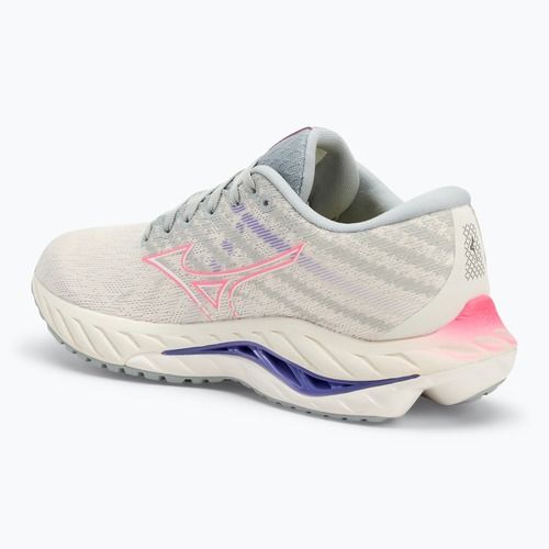 Buty do biegania damskie Mizuno Wave Inspire 19 snow white/ hi vis pink/ purple punch
