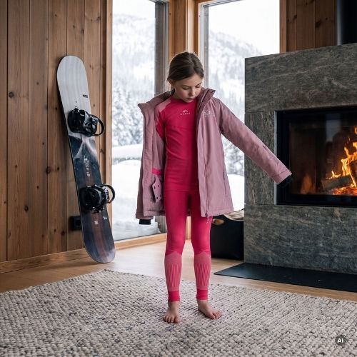 Komplet bielizny termoaktywnej dziecięcej KADVA Frosty Jrg Set bezszwowy różowy