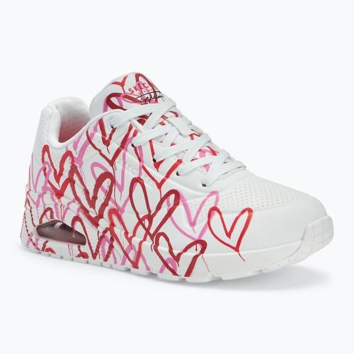 Buty damskie SKECHERS JGoldcrown Uno Spread The Love white/red/pink