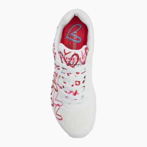 Buty damskie SKECHERS JGoldcrown Uno Spread The Love white/red/pink