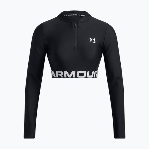 Top treningowy damski Under Armour Heat Gear Rib 1/4 Zip black/black/white