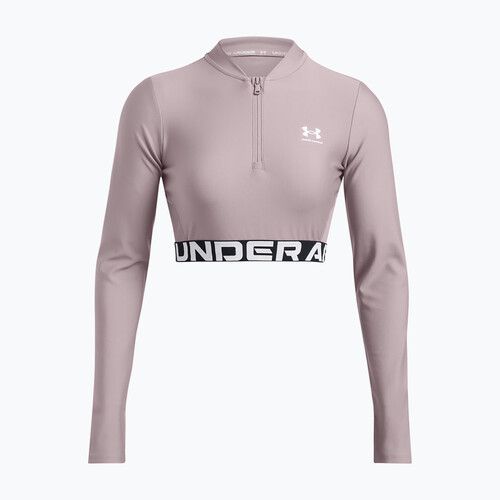 Top treningowy damski Under Armour Heat Gear Rib 1/4 Zip tetra gray/white
