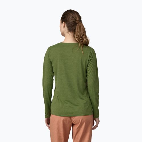 Longsleeve damski Patagonia Cap Cool Daily Graphic Shirt 73 text logo/terrain green x-dye