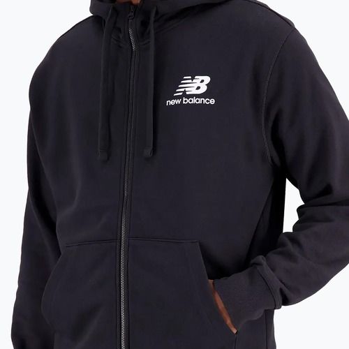 Bluza męska New Balance Essentials Stacked Logo French Terry black