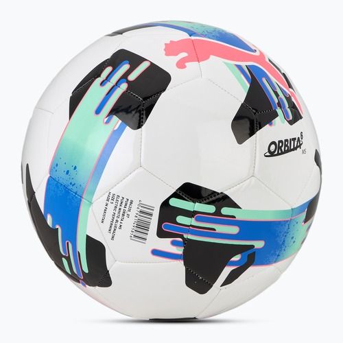 Piłka do piłki nożnej PUMA Orbita 6 MS puma white/bluemazing/electric peppermint rozmiar 5