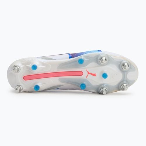 Buty piłkarskie męskie PUMA King Ultimate MxSG puma white/bluemazing/flat light grey/sunset glow