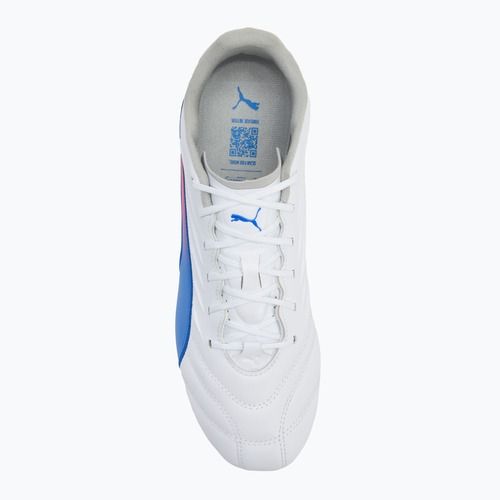 Buty piłkarskie męskie PUMA King Pro MxSG puma white/bluemazing/flat light grey/sunset glow