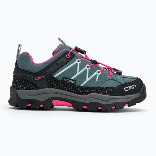 Buty trekkingowe dziecięce CMP Rigel Low Wp mineral green/purple fluo