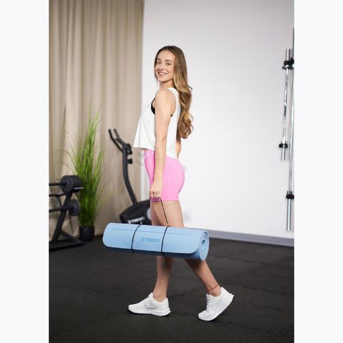 Mata do ćwiczeń i jogi XTREXO antypoślizgowa 10 mm niebieski