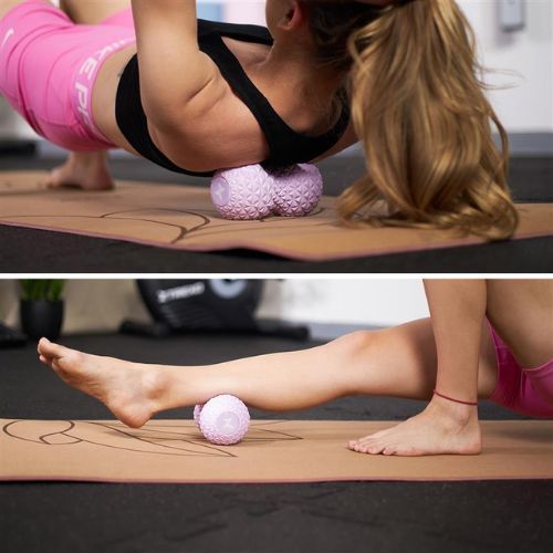 Podwójna piłka do masażu XTREXO TXO-B4Z075-VT fioletowy