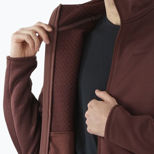 Bluza trekkingowa męska Salomon Essential Midwarm Fz rum raisin