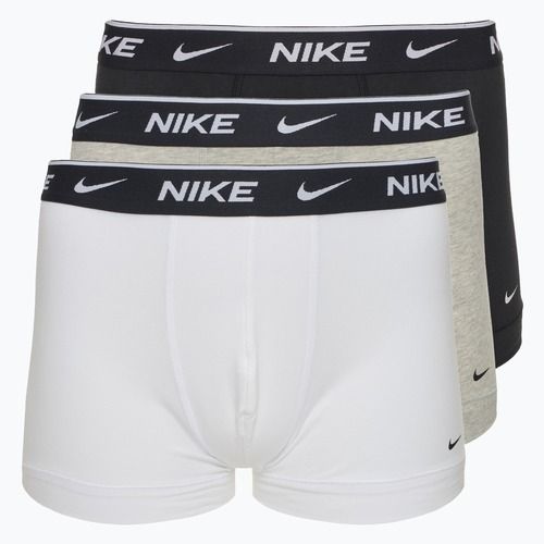 Bokserki męskie Nike Everyday Cotton Stretch Trunk 3 pary white/grey heather/black