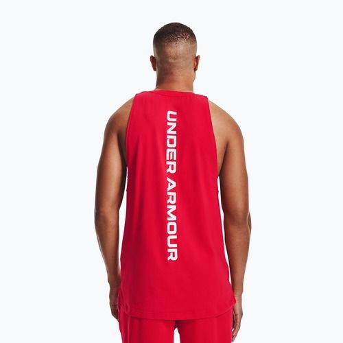 Koszulka koszykarska męska Under Armour Baseline Cotton Tank red/white/white