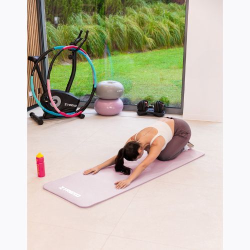 Mata do ćwiczeń XTREXO 15 mm z pasem różowy