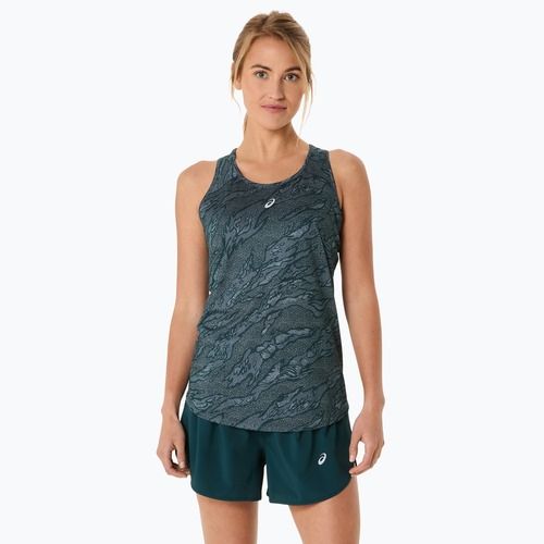 Koszulka do biegania damska ASICS Road All Over Print Tank saxon green/light ube