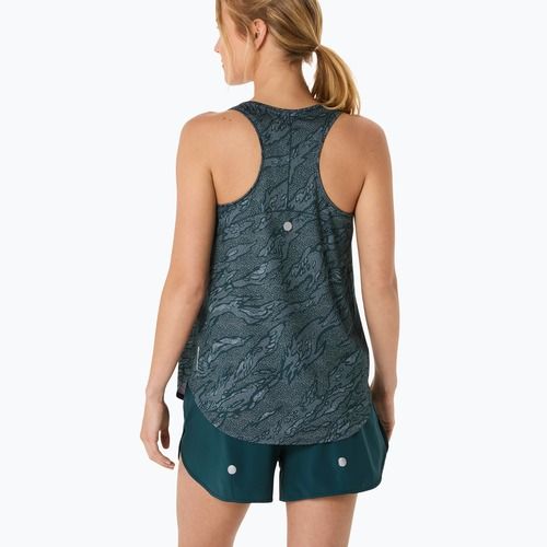 Koszulka do biegania damska ASICS Road All Over Print Tank saxon green/light ube