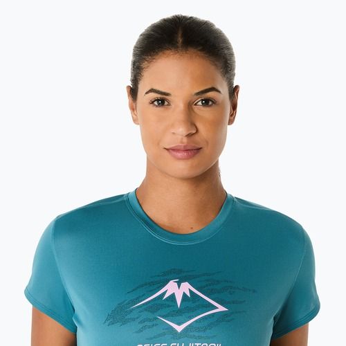 Koszulka do biegania damska ASICS Fujitrail Logo atlantis blue