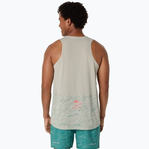 Koszulka do biegania męska ASICS Fujitrail Singlet white sage/rainy lake