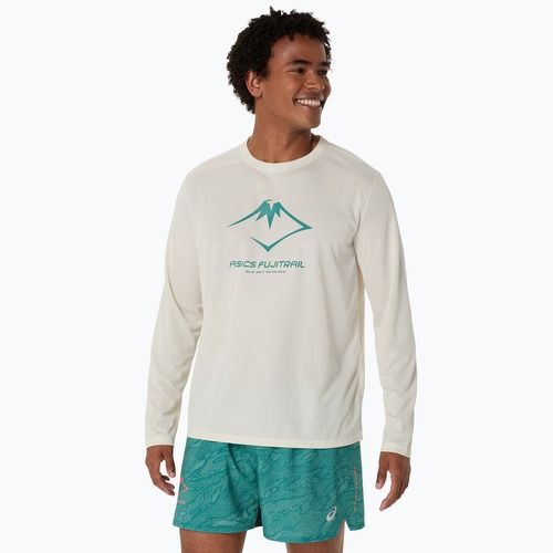 Longsleeve do biegania męski ASICS Fujitrail Logo birch/white sage/rainy lake