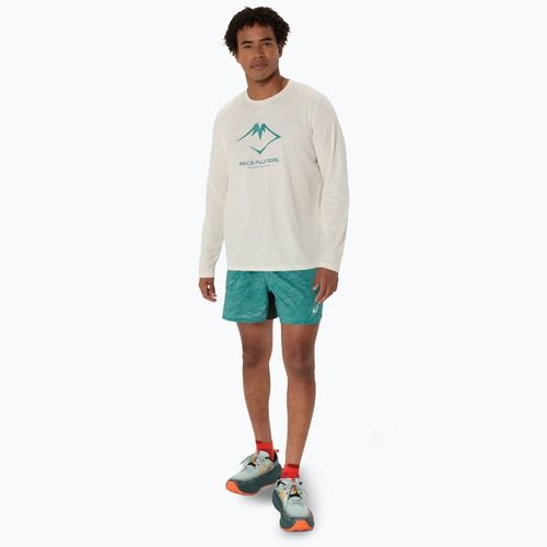 Longsleeve do biegania męski ASICS Fujitrail Logo birch/white sage/rainy lake