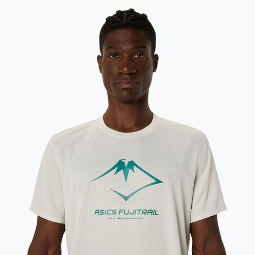 Koszulka do biegania męska ASICS Fujitrail Logo birch/white sage/rainy lake