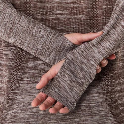 Longsleeve do biegania damski ASICS Seamless taupe grey/coffee