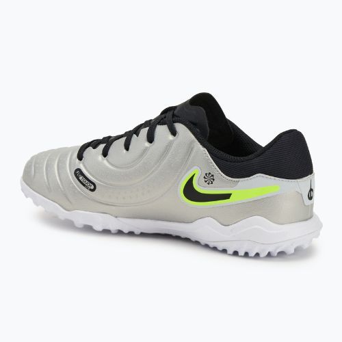Buty piłkarskie dziecięce Nike Tiempo Legend 10 Academy TF metallic silver/volt/black