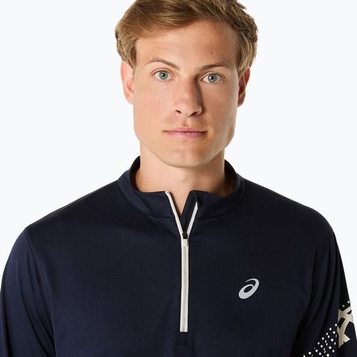 Longsleeve do biegania męski ASICS Icon LS 1/2 Zip midnight