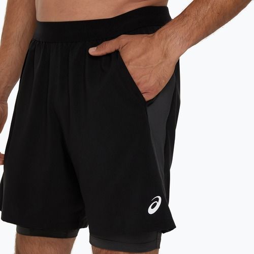 Spodenki do biegania męskie ASICS Road 2N1 7IN performance black/graphite grey