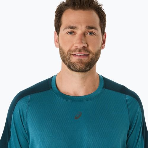 Koszulka do biegania męska ASICS Fujitrail Elite Top atlantis blue/saxon green