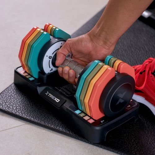 Zestaw hantli regulowanych TREXO 2 x 10 kg multicolor