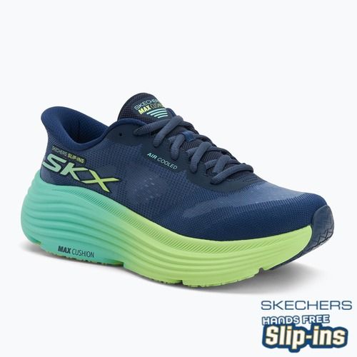 Buty do biegania damskie SKECHERS Max Cushioning Endeavour Hallandale navy/lime