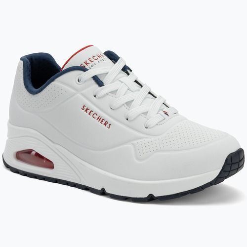 Buty SKECHERS Uno Stand On Air white durabuck/navy/red trim/mesh