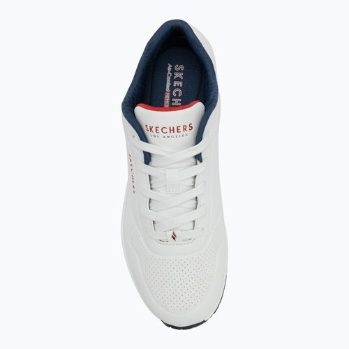 Buty SKECHERS Uno Stand On Air white durabuck/navy/red trim/mesh