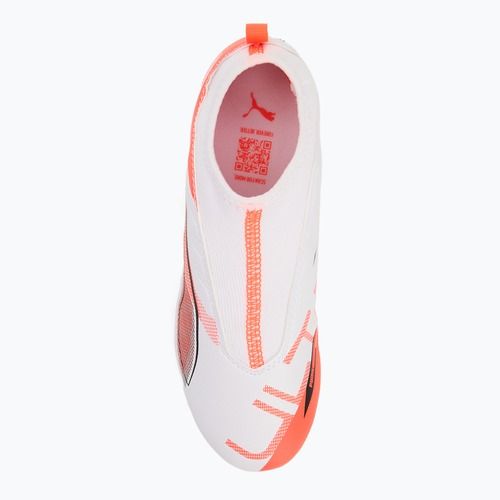 Buty piłkarskie dziecięce PUMA Ultra 5 Match+ LL FG/AG Jr puma white/puma black/glowing red