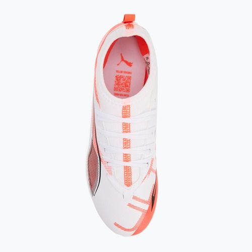 Buty piłkarskie dziecięce PUMA Ultra 5 Match FG/AG Jr puma white/puma black/glowing red