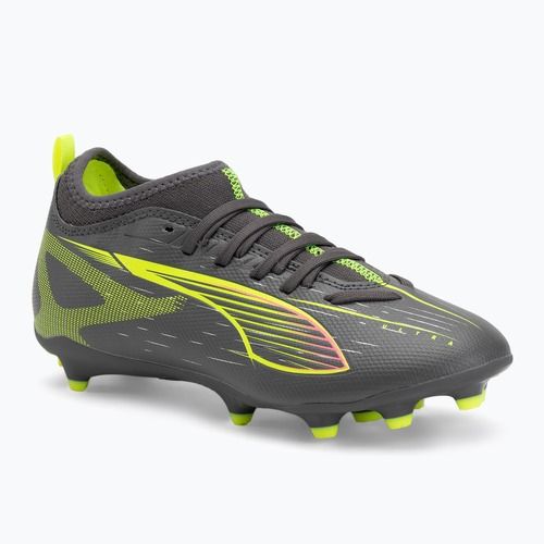 Buty piłkarskie dziecięce PUMA Ultra 5 Match FG/AG Jr matte aged silver/yellow alert/puma aged silver
