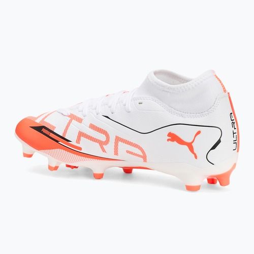 Buty piłkarskie męskie PUMA Ultra 5 Play+ FG/AG puma white/puma black/glowing red