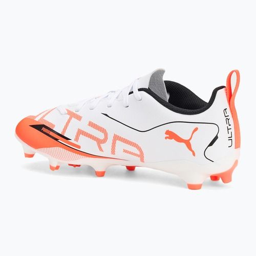 Buty piłkarskie dziecięce PUMA Ultra 5 Play FG/AG Jr puma white/puma black/glowing red