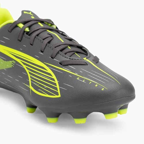Buty piłkarskie dziecięce PUMA Ultra 5 Play FG/AG Jr matte aged silver/yellow alert/puma aged silver