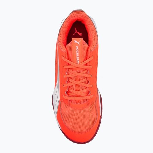Buty do piłki ręcznej dziecięce PUMA Accelerate Jr glowing red/white/dark crimson/black
