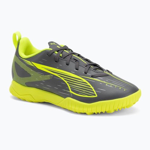 Buty piłkarskie dziecięce PUMA Ultra 5 Play TT Jr matte aged silver/yellow alert/puma aged silver